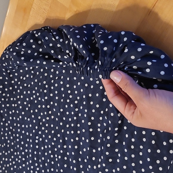 Mizuiro-ind Navy Blue Sheer Polka-dot Batwing Top High-end Japanese Boutique - Picture 7 of 9